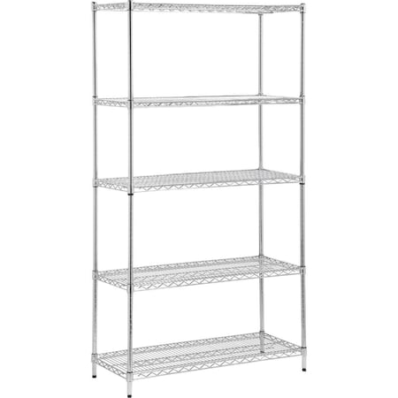 Honey-Can-Do 35 In. x 72 In. x 13 In. 5-Tier Chrome Stainless Steel Shelf SHF-01443
